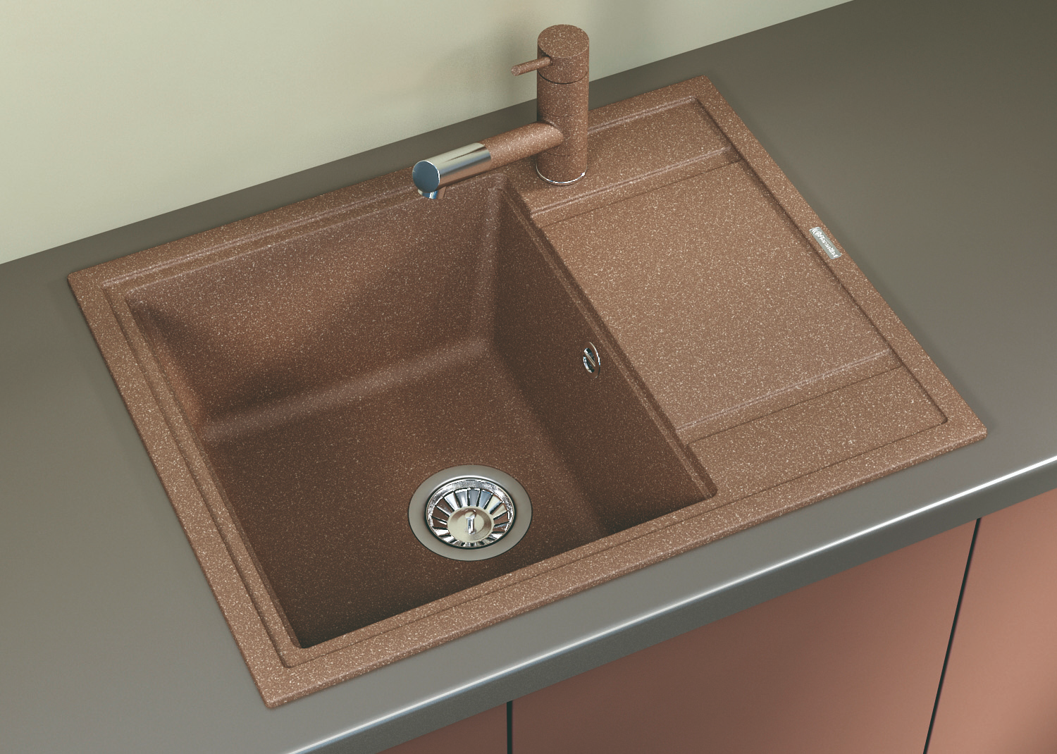 Мойка кухонная Florentina ЛИПСИ 650 врезная искусственный камень шампань