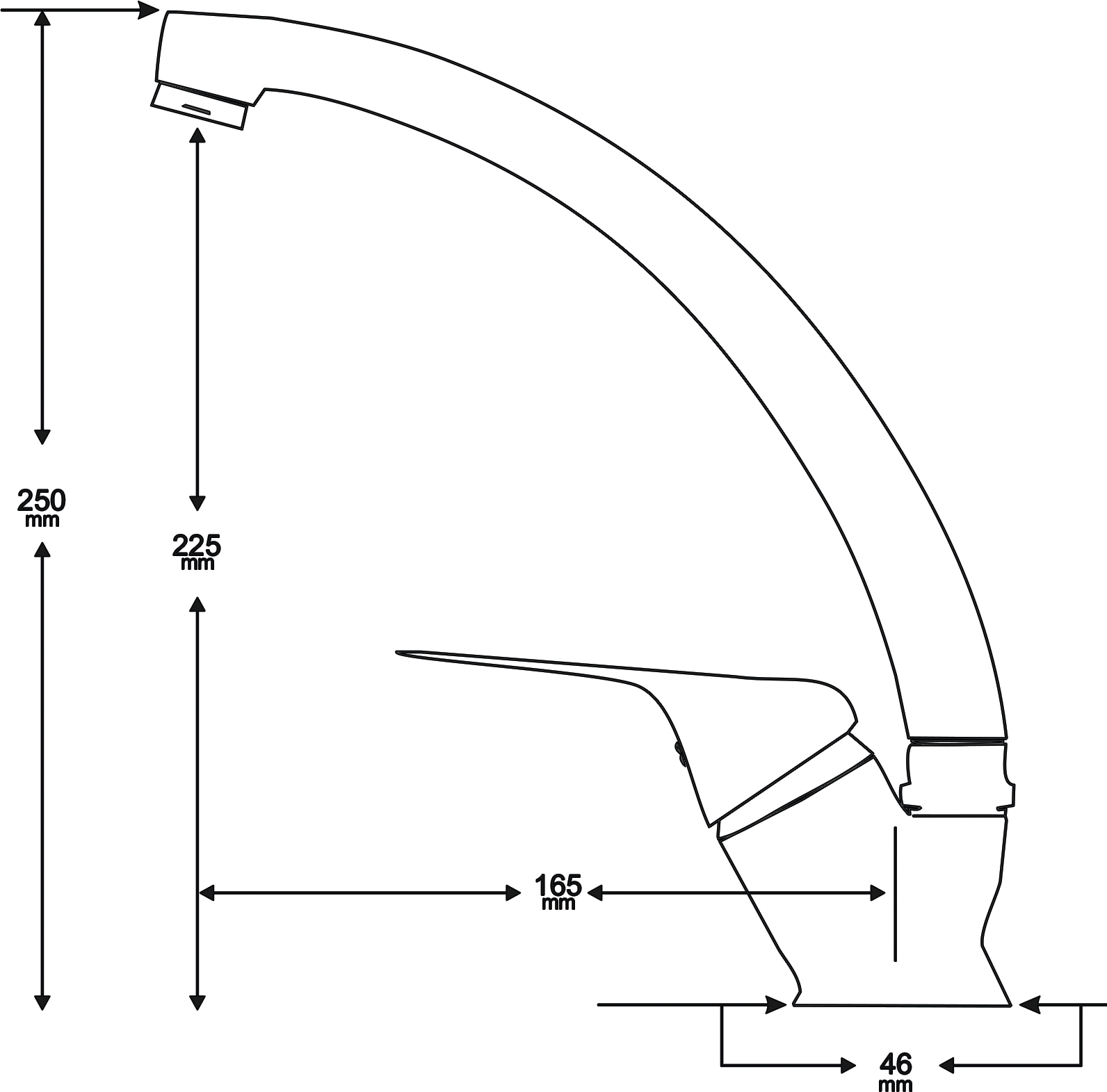 Комплект Мойка кухонная Domaci Равенна Rand DGR 780*480 (6) L2TG L + Смеситель MEGA Mega MG-BMK016 хром