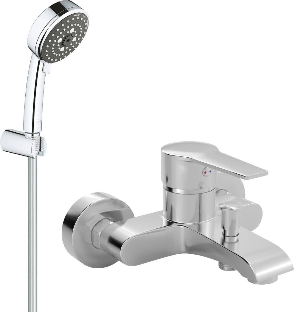 Смеситель для ванны с душем MEGA Snow MG-SH01 + Душевой гарнитур Grohe Vitalio Comfort 26176000 хром