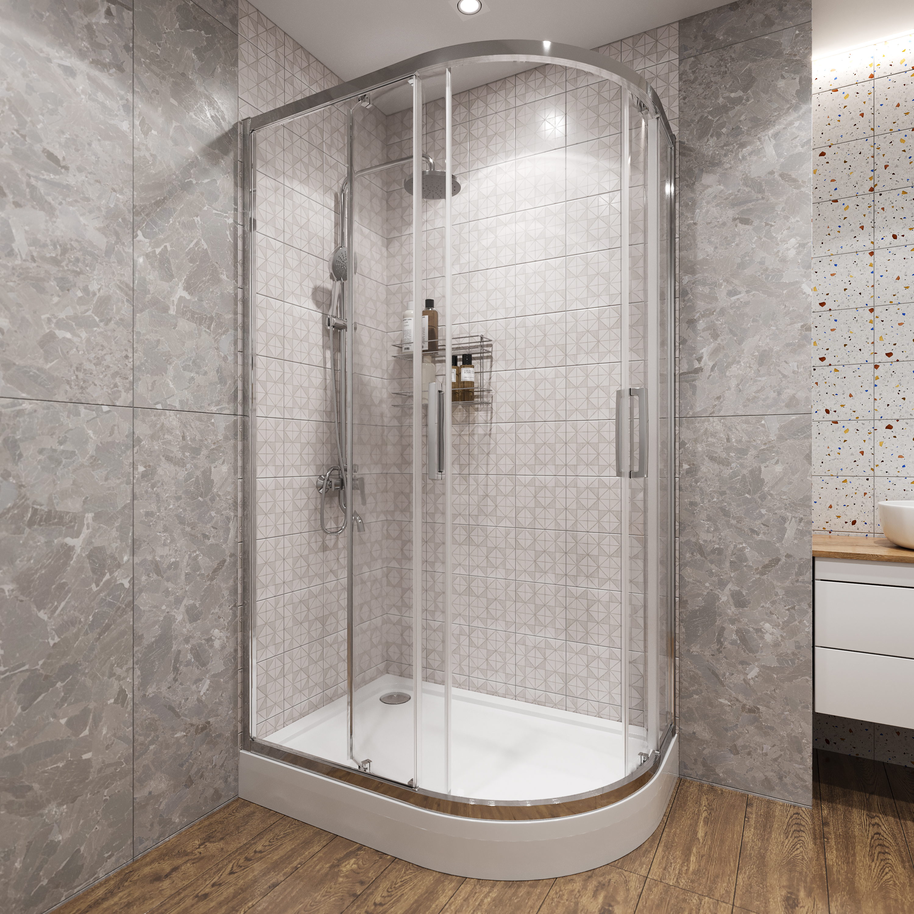 Поддон для душа STWORKI Хельсинки 120x80 L, с сифоном