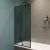 Шторка на ванну STWORKI Карлстад неподвижная, 70х140, профиль черный матовый, тонированное стекло
