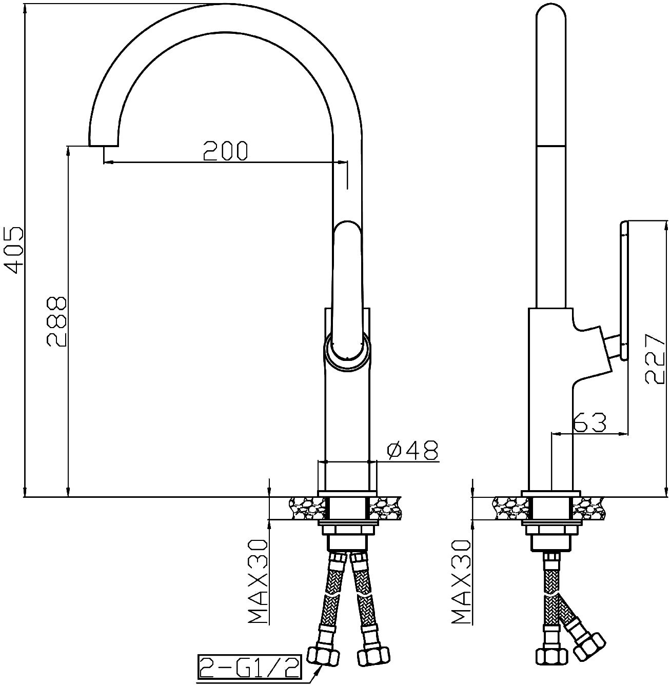 Смеситель для кухни Domaci Равенна ML-05cr