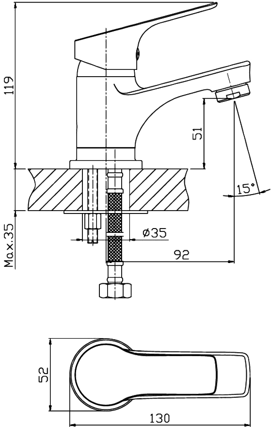 Смеситель для раковины STWORKI Монтре MO-03cr
