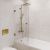 Шторка на ванну STWORKI Ольборг распашная, 70х140, профиль золото, прозрачное стекло