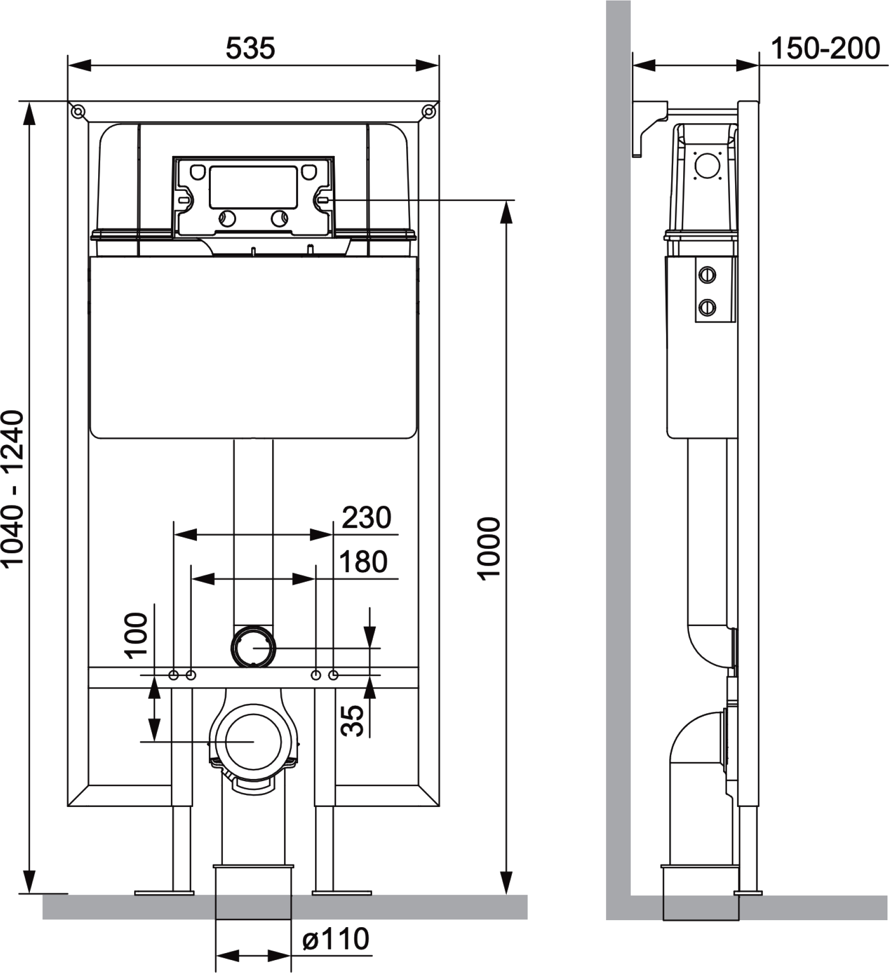 Комплект Унитаз подвесной STWORKI Ноттвиль SETK3104-2616 безободковый, с микролифтом, черный + Инсталляция 510163 + Кнопка 230858 черный матовый