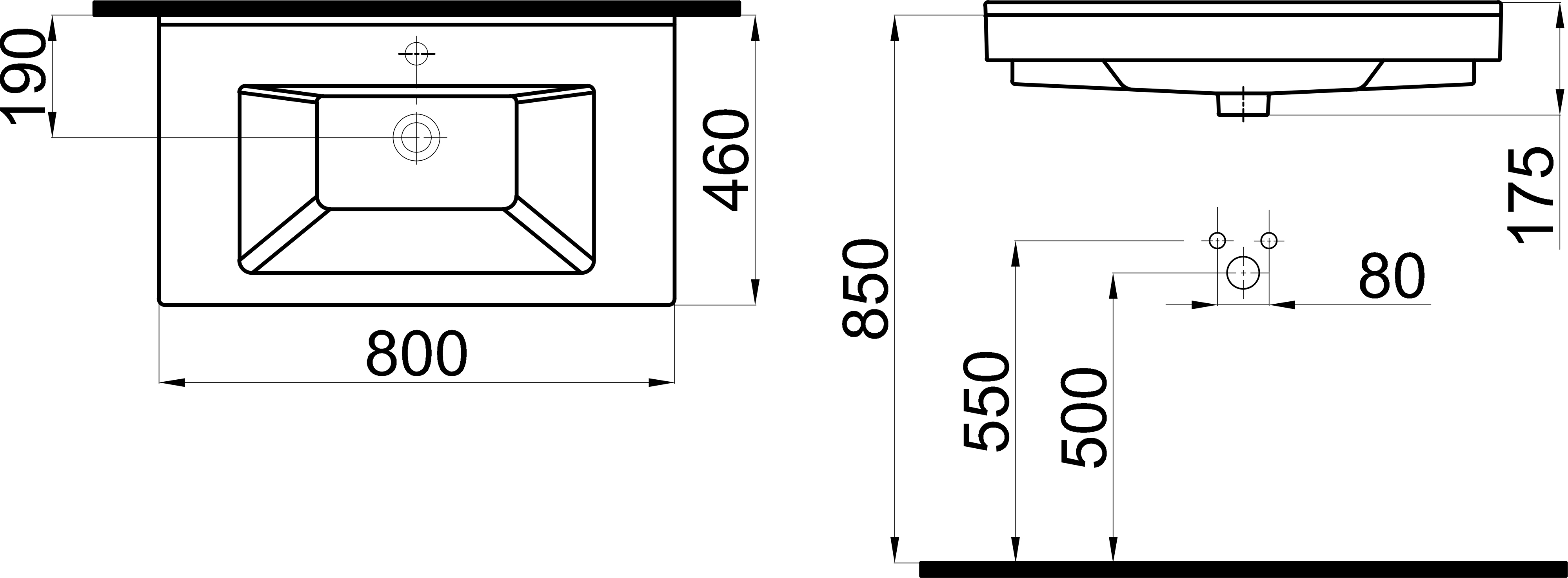 Раковина STWORKI 80 K0201-3805