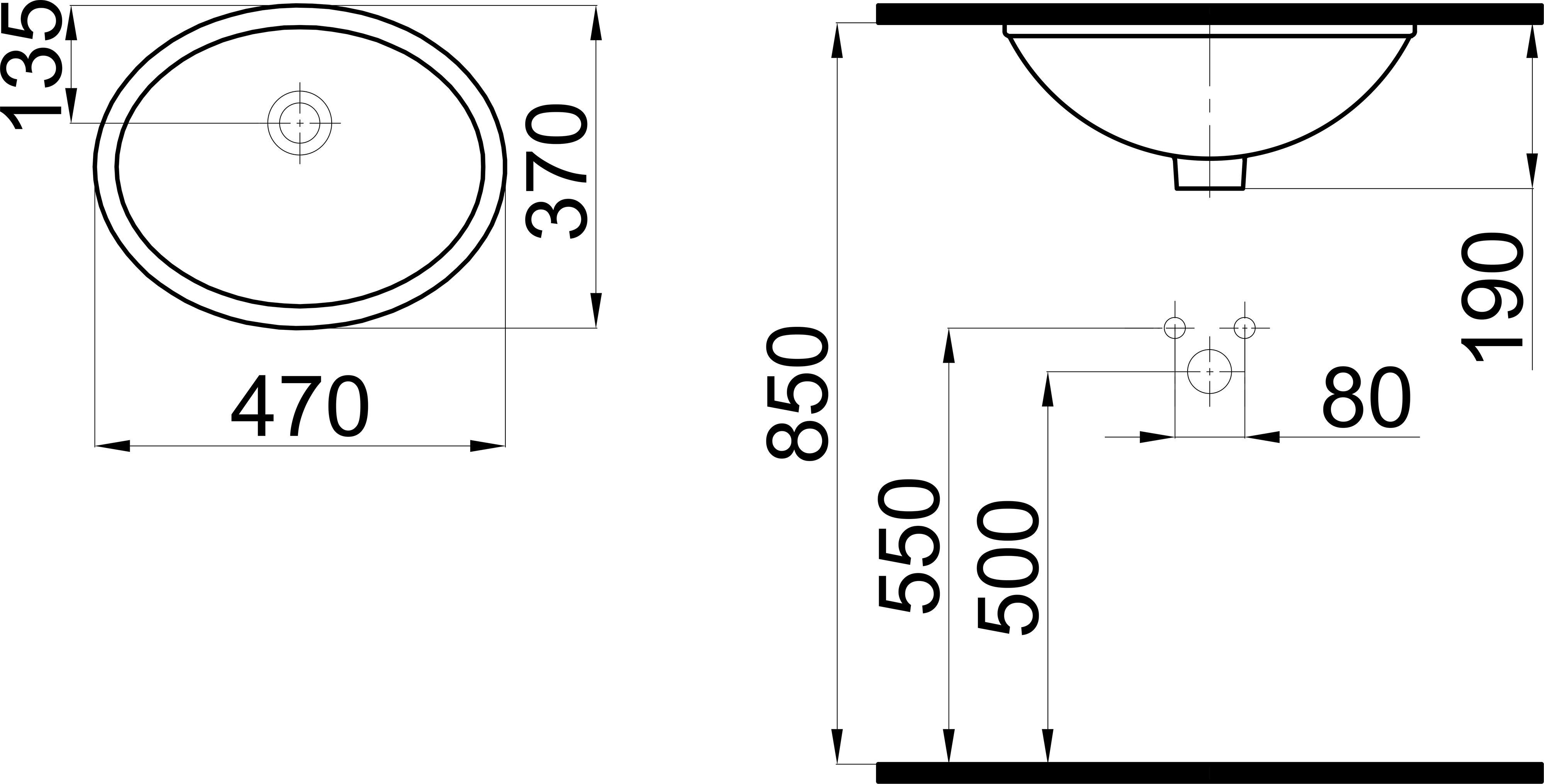 Раковина STWORKI 47 K0001-0476 встраиваемая