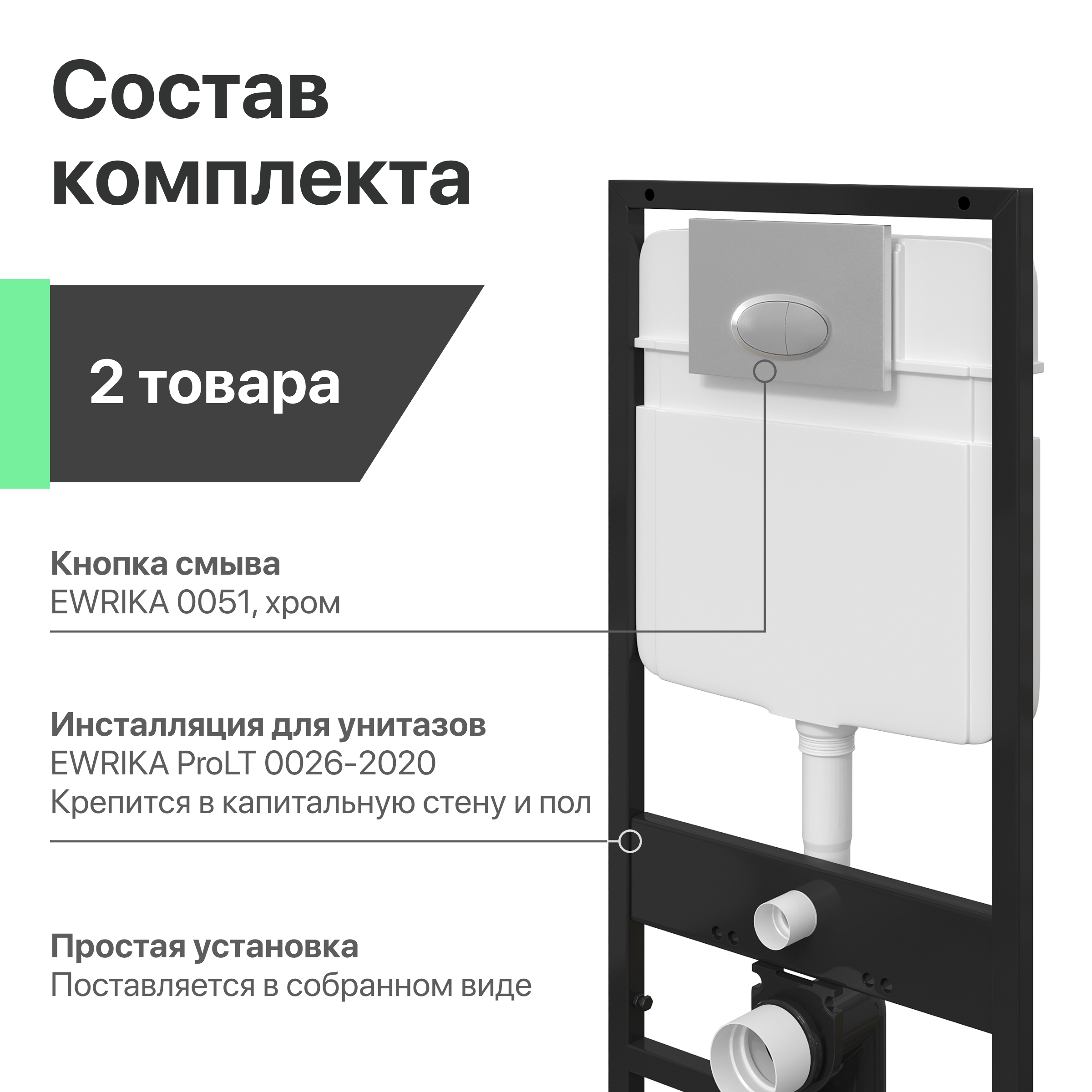 Комплект Унитаз подвесной STWORKI Хадстен SETK3304-0616-001-1-6000 с микролифтом + Инсталляция EWRIKA ProLT 0026-2020 + Кнопка 0051 хром