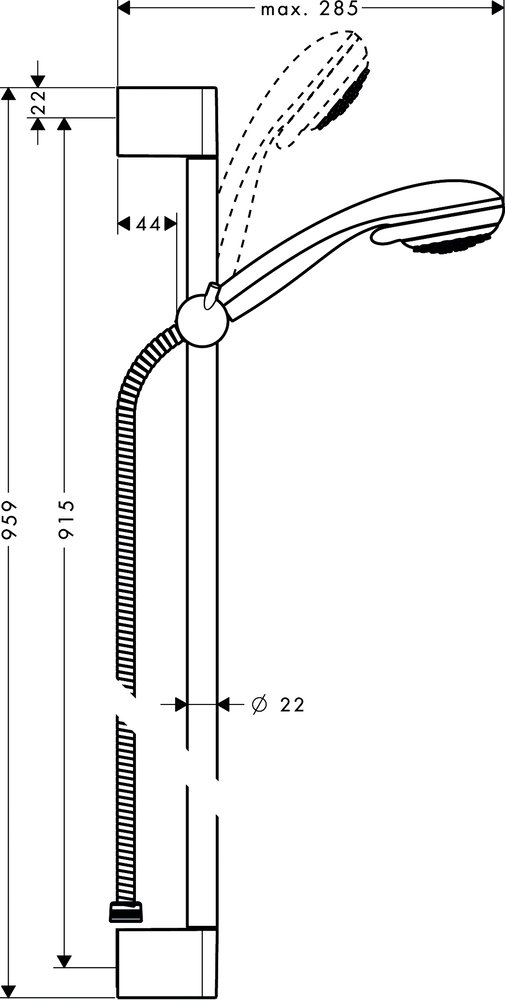 Душевая стойка Hansgrohe Crometta 85 Unica 95.9 см