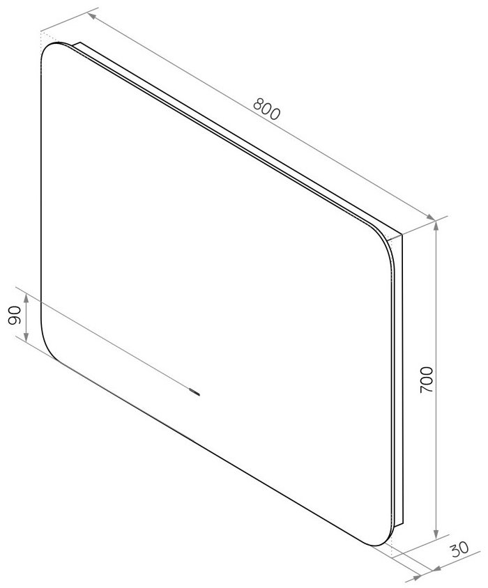 Зеркало Burzhe LED 800х700 с бесконтактным сенсором, теплая подсветка