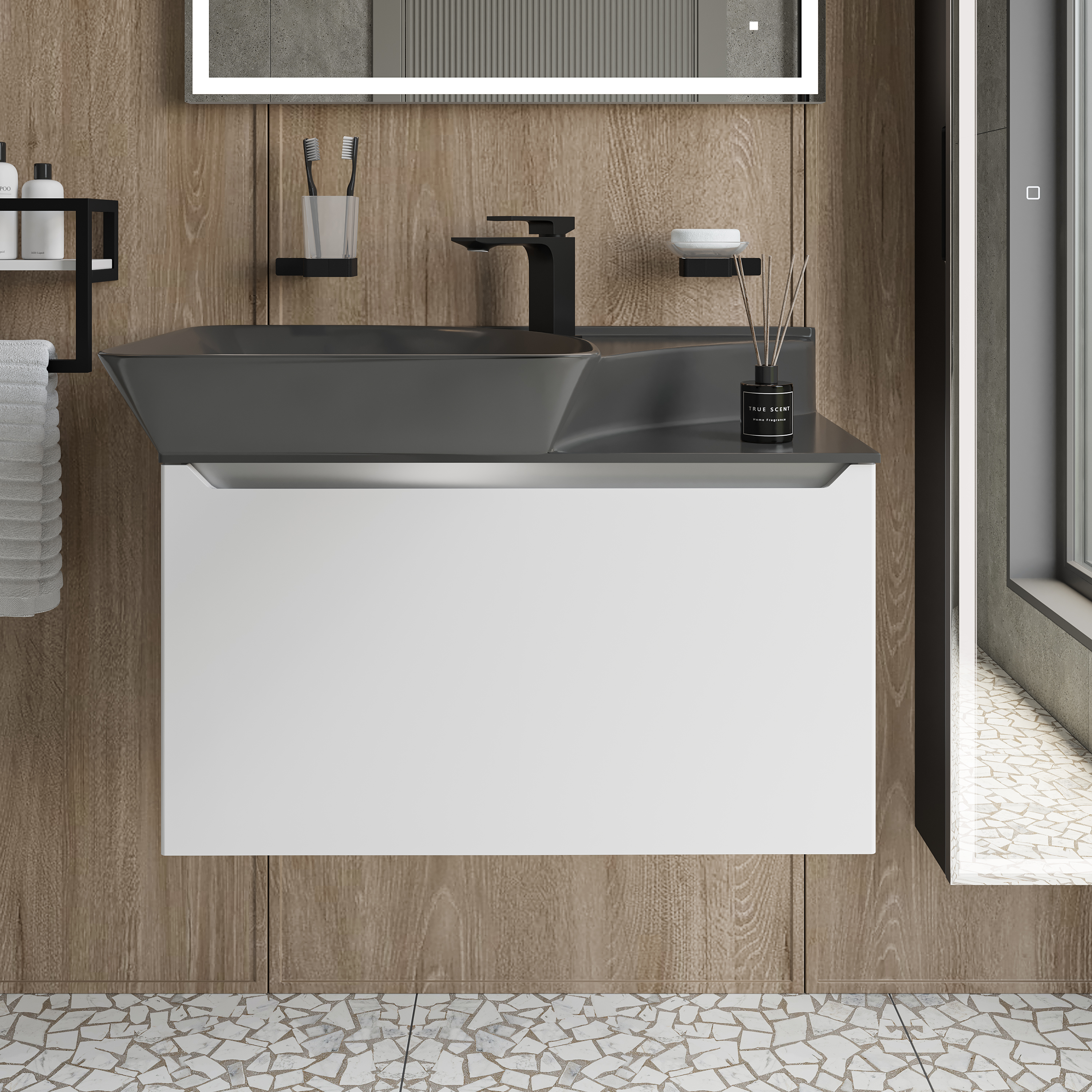 Раковина STWORKI Ши 80 3080-KL антрацит