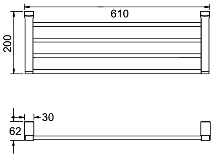 Полка для полотенца 61см F1824 FRAP