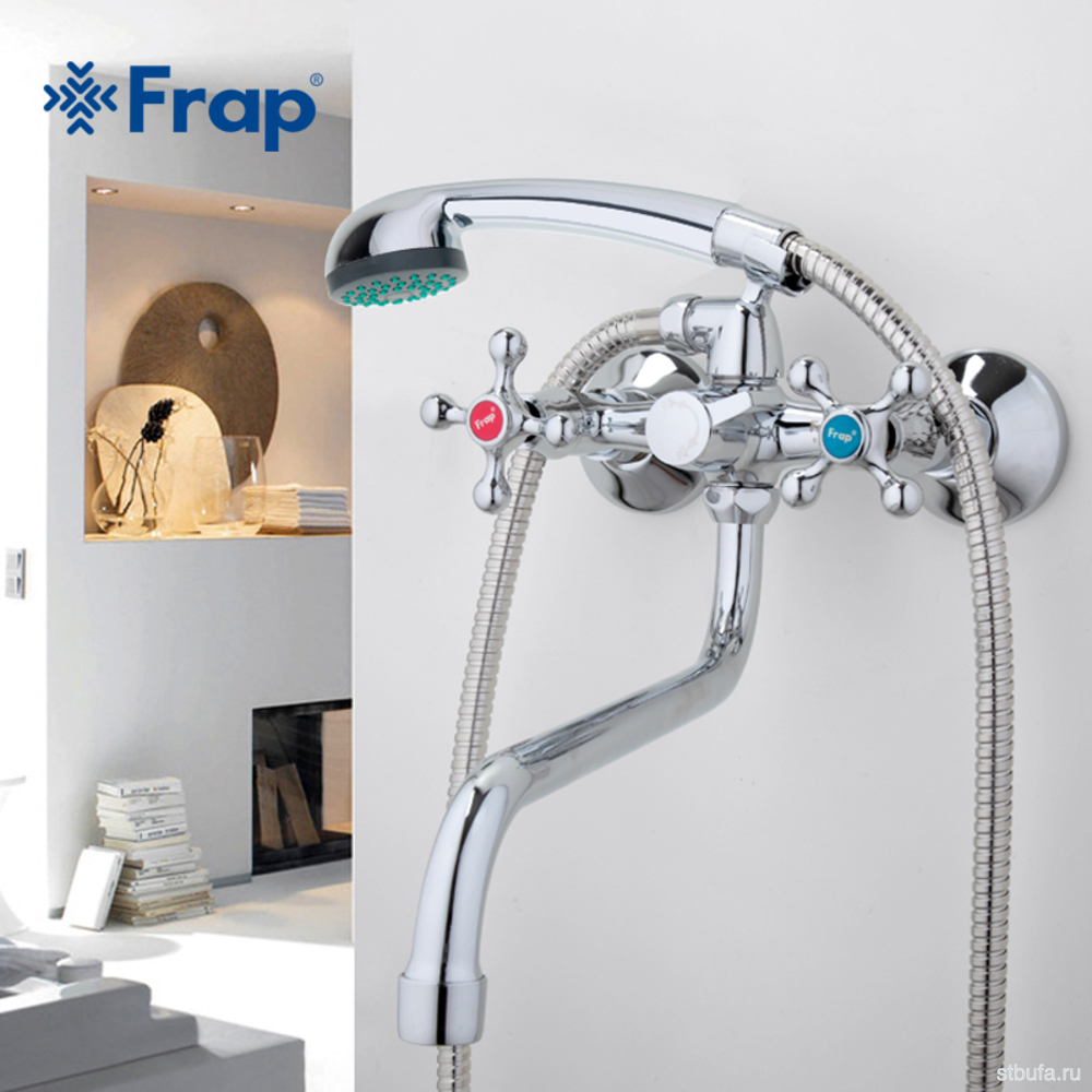 Смеситель для ванны FRAP F2208, латунь, хром (1/10)