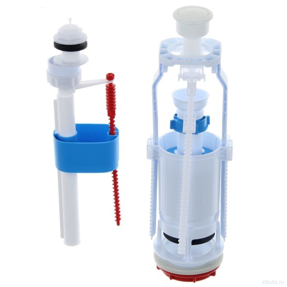 Набор с ниж. подводкой 1/2" с пласт.штуцером кнопка белая Ani WC6550 (20)