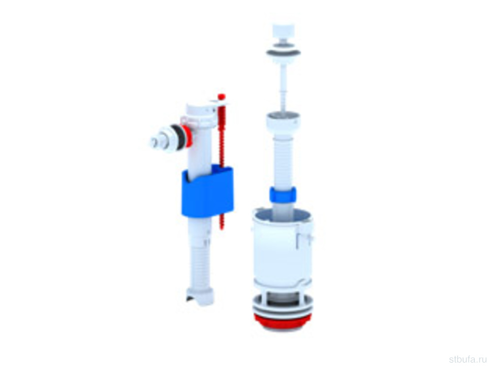 Набор с ниж. подводкой 1/2", шток кнопка пластик WC4550 АНИ (20)