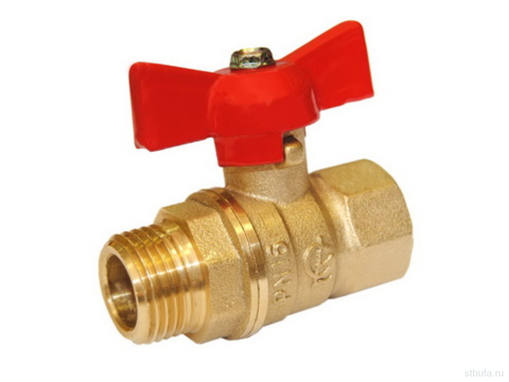Кран шаровой 1/2" г/ш бабочка 11Б27П1 Стандарт 231 DN15 PN40 ГАЛЛОП (70)