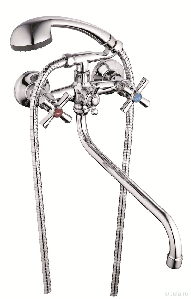 Смеситель GLAUF ванна керам 1/2", кругл.излив, QFR7-A722 (в кор.10/в упак.1)