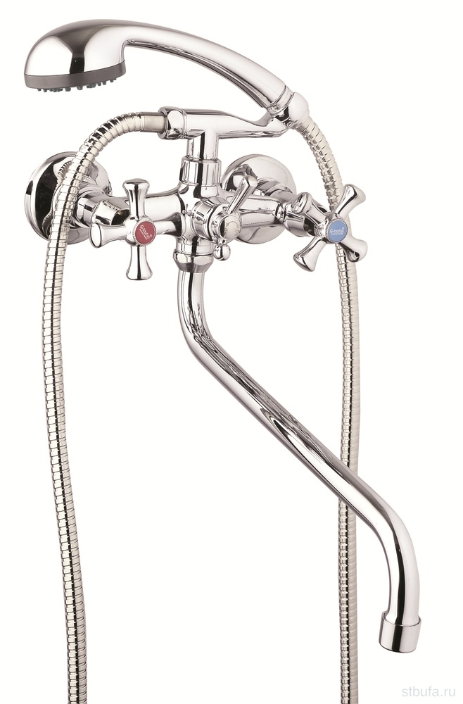 Смеситель GLAUF ванна керам 1/2", плоск.излив, QFR7-С827 (в кор.10/в упак.1)