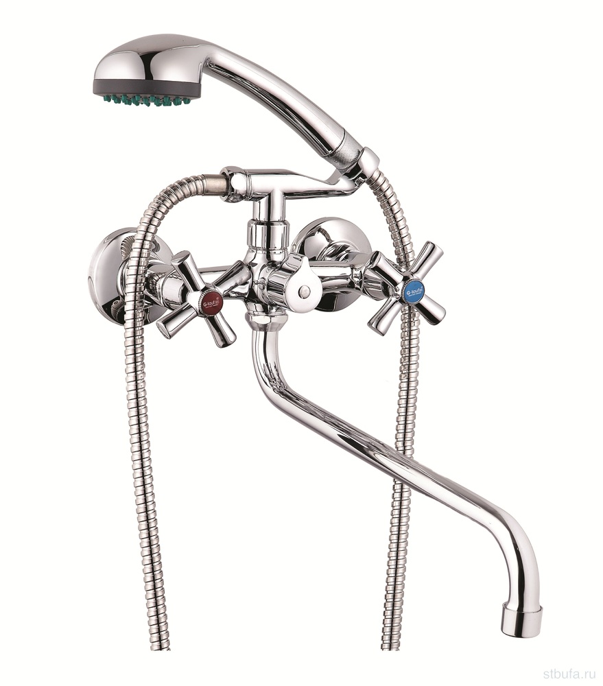 Смеситель GLAUF ванна керам 1/2", кругл.излив, QMT7-A722 (в кор.10/в упак.1)
