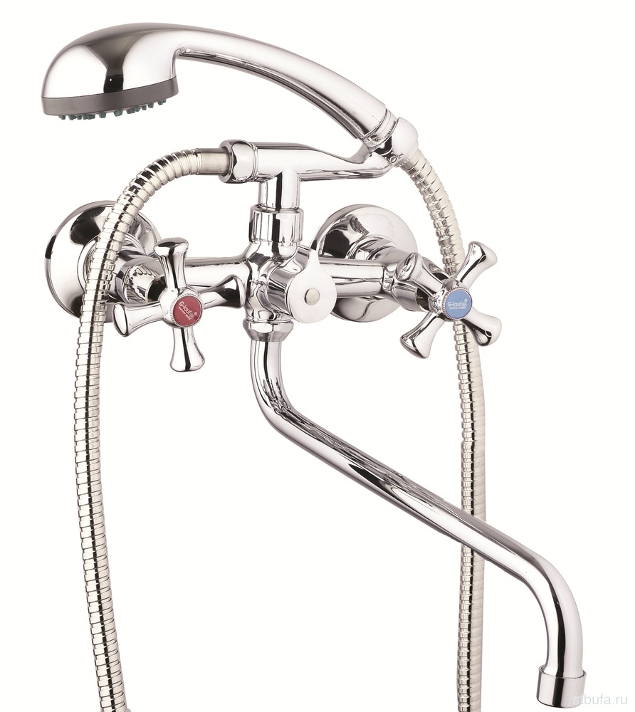 Смеситель GLAUF ванна керам 1/2", кругл.излив, QMT7-A827 (в кор.10/в упак.1)