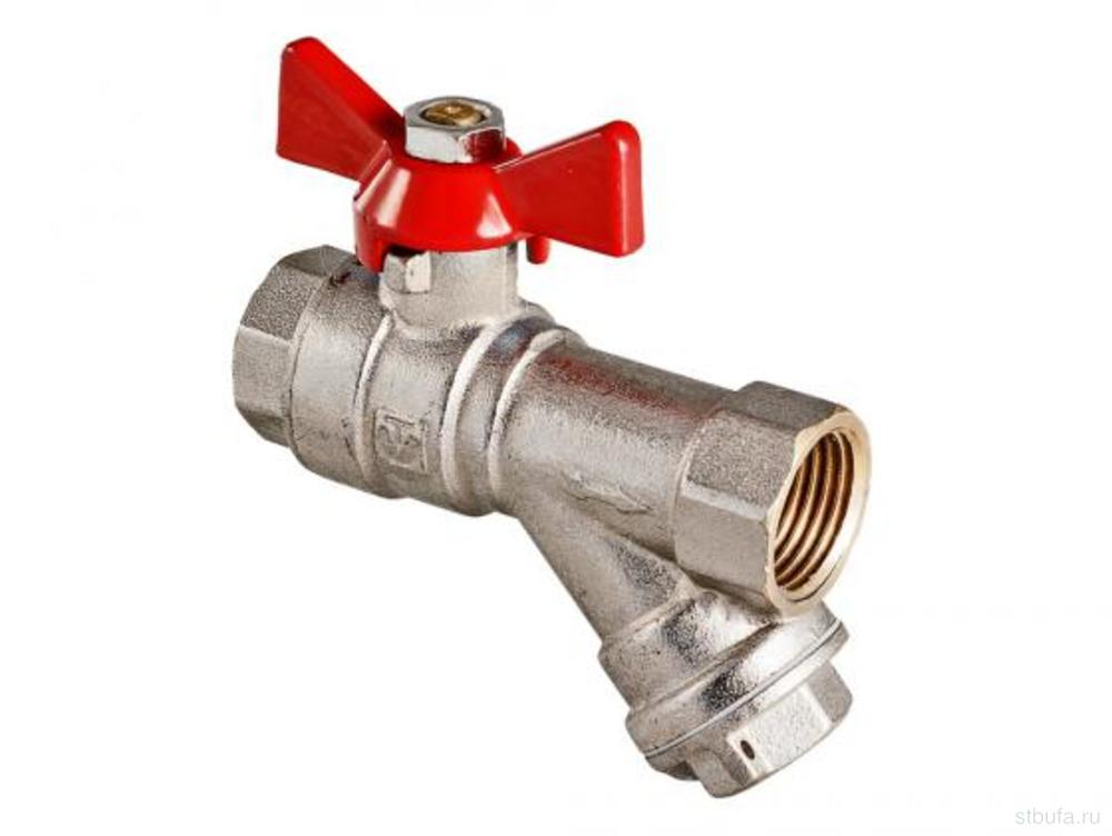 Кран шар. 1/2" г/г бабочка, со встр.фильтром, VALTEC