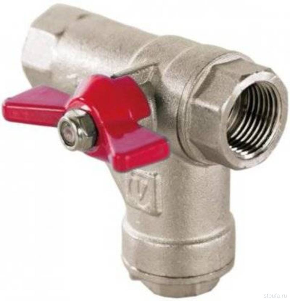 Кран шар. 1/2" г/г бабочка, со встр.прямым фильтром, VALTEC