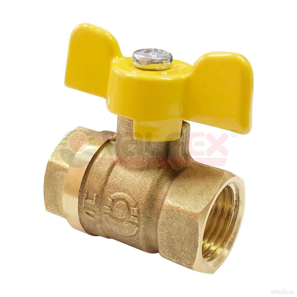 Кран шар. ГАЗ 1/2" г/г бабочка 11Б27фтМ (96/24) VALFEX