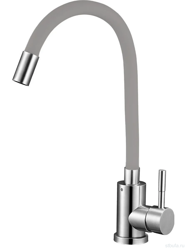 Смеситель GLAUF/Solone кухня с гиб. изл, 35 мм., нерж. сталь, гайка EZA4-F090GY (в кор.10/в упак.1)