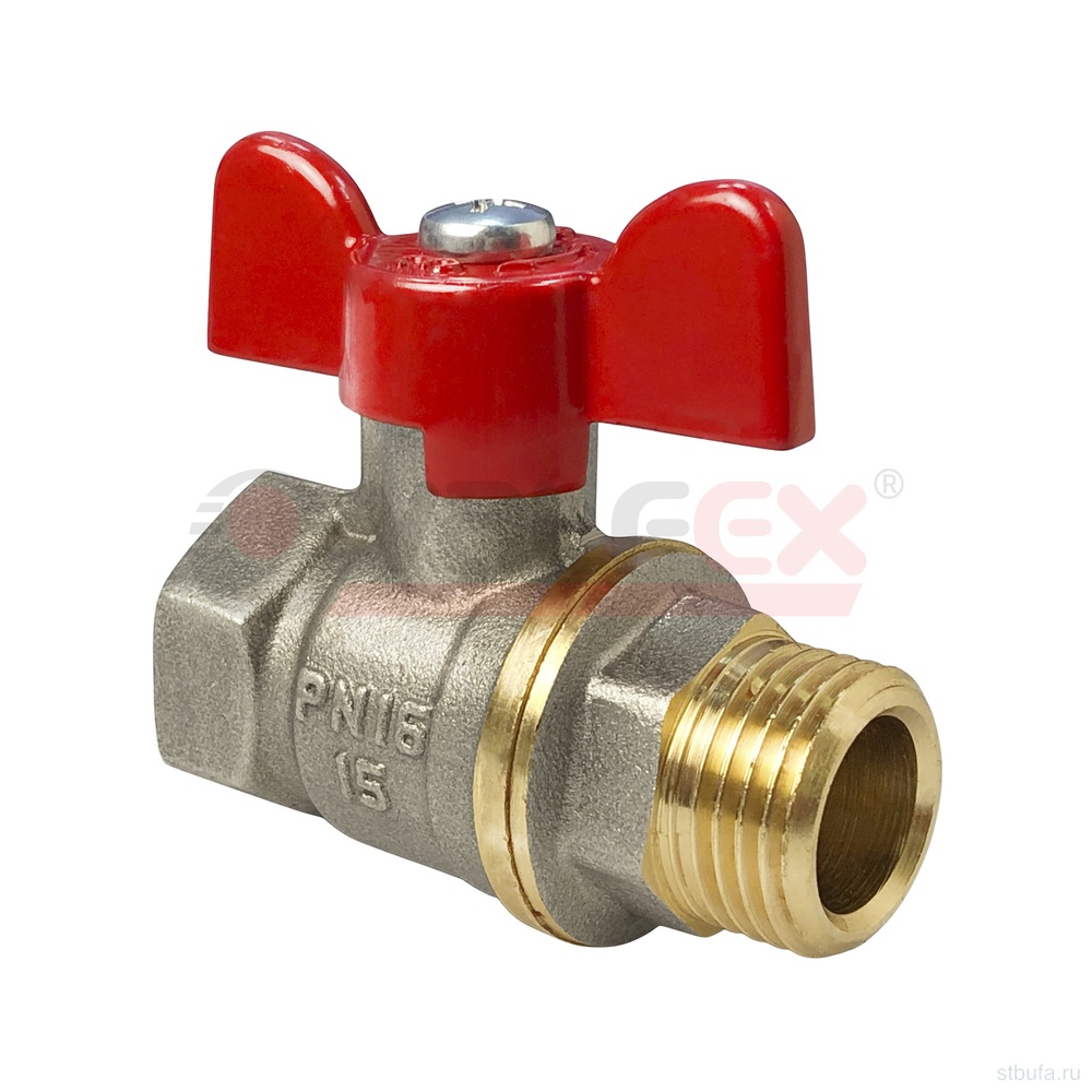 Кран шар. НИКЕЛЬ 1/2" г/ш бабочка (11Б27фт1М) VALFEX (96/24)