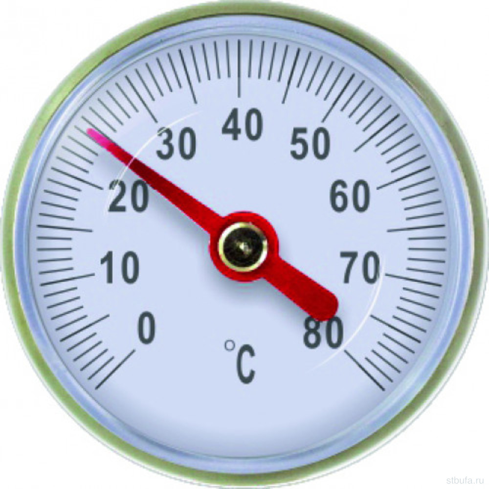 Термометр "малый", с гильзой, 1/4"(0℃ - 80℃) TIM