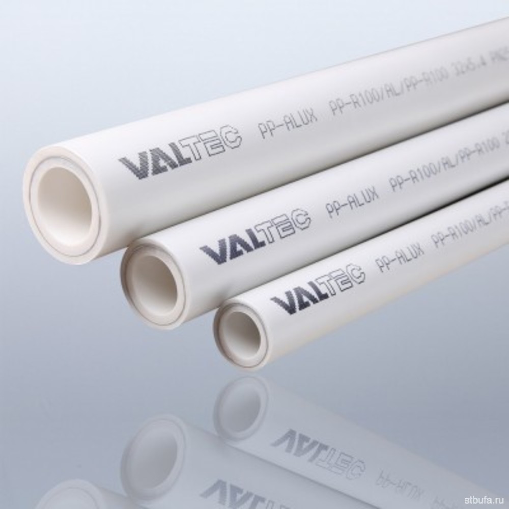 Труба PP-ALUX VALTEC армированная алюминием PN25 d32*5.4мм белый (4м) (60)
