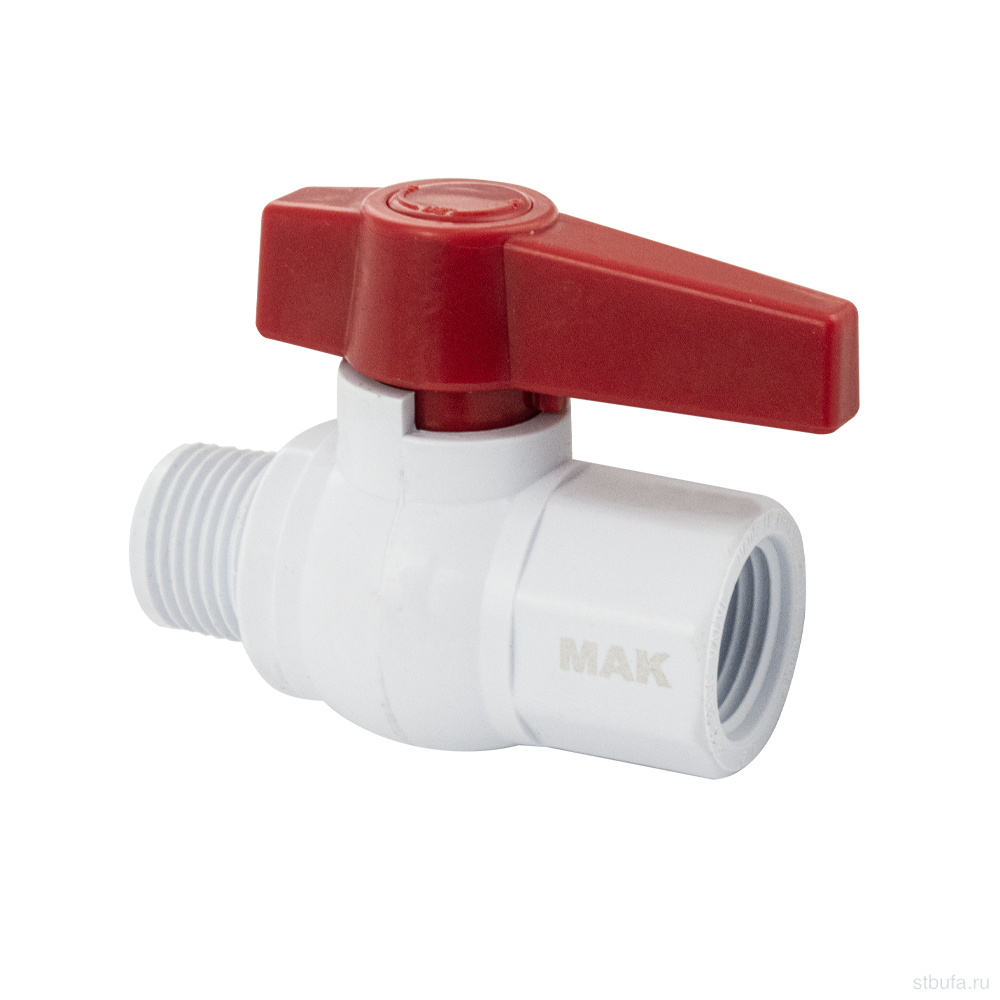 Кран шаровой МАК 473 3/4" п/м ручка полипропиленовый из ABS - пластика (160)