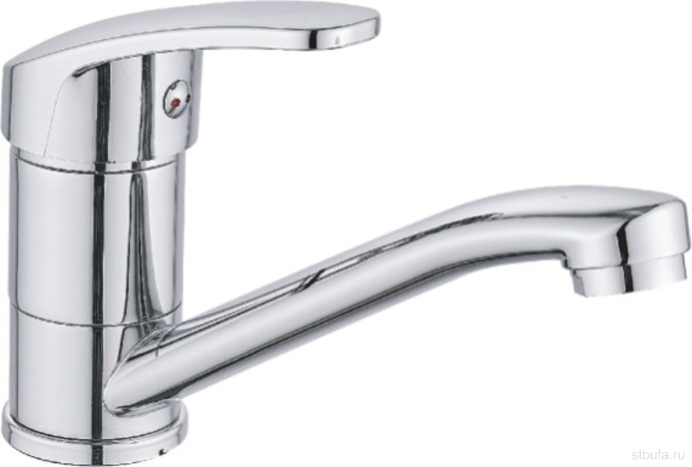 Смеситель кухня CRONWIL CP036-45 с коротким изливом, крепление шпилька, хром А (2)