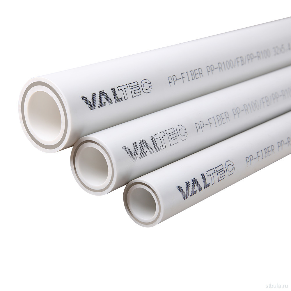 Труба PP-FIBER VALTEC армированная стекловолокном PN25 d32*5.4мм белый (4м) (60)