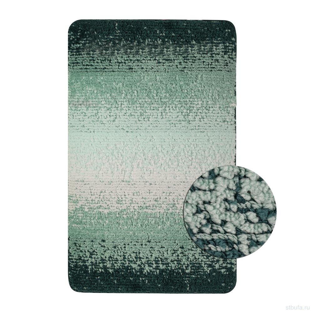 Коврик в ванную САНАКС - SILVER одинарный БИРЮЗА ПЕРЕХОД 50х80 см 100% полиэстер