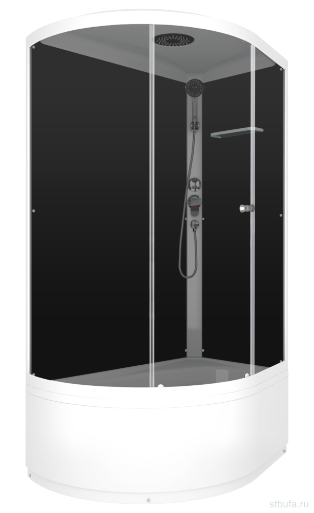 Душ кабина DOMANI-Spa SIMPLE 128 high R С КОРОБКОЙ,высокий поддон,черные стенки,стекло тонированное,120*80*218см,АКРИЛ