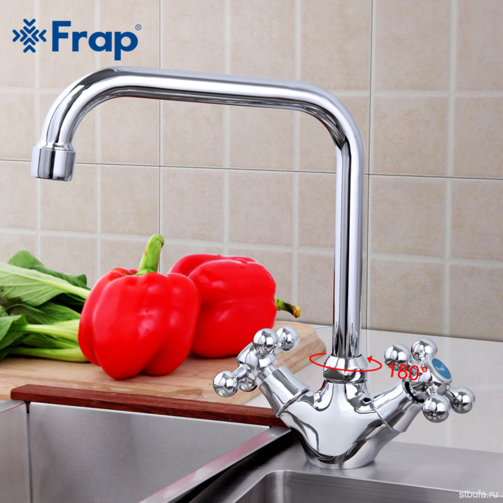 Смеситель FRAP кухня, хром, силумин, крепл. шпилька F4019 (2/20)