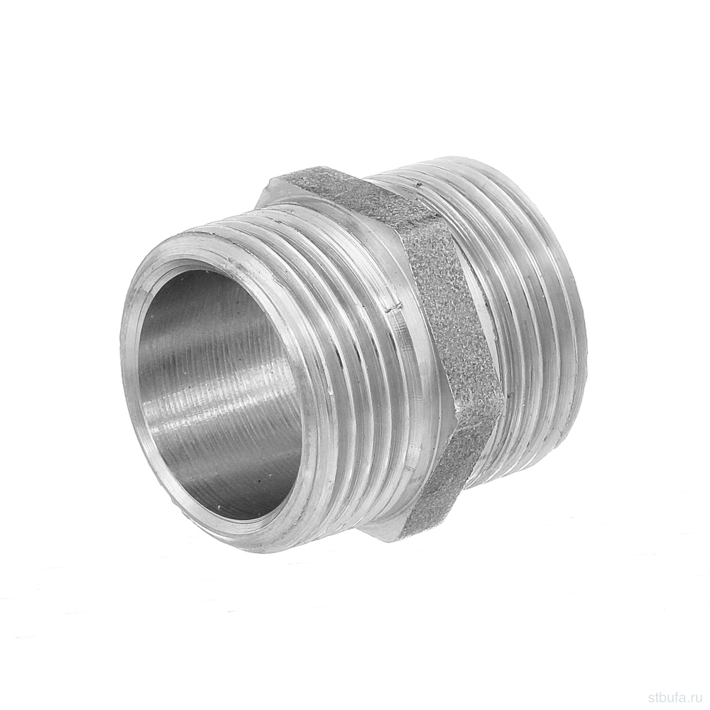 Ниппель двойной 1/2'' НИКЕЛЬ БОЛОГОЕ 15НД (400)