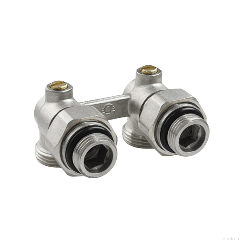 Узел угловой для нижн. подкл. рад. 3/4" (c компл. адаптеров 1/2") VALFEX (48/8) К