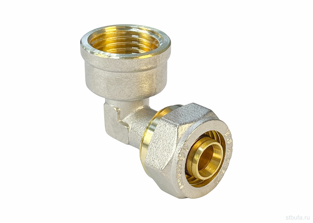 Угольник обжимной с переходом на ВР VALFEX 20х1/2" (180/10) К