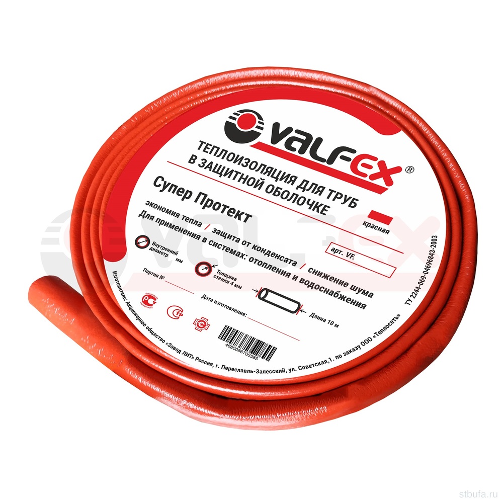 Теплоизоляция 18x4 мм VALFEX 10м Красная
