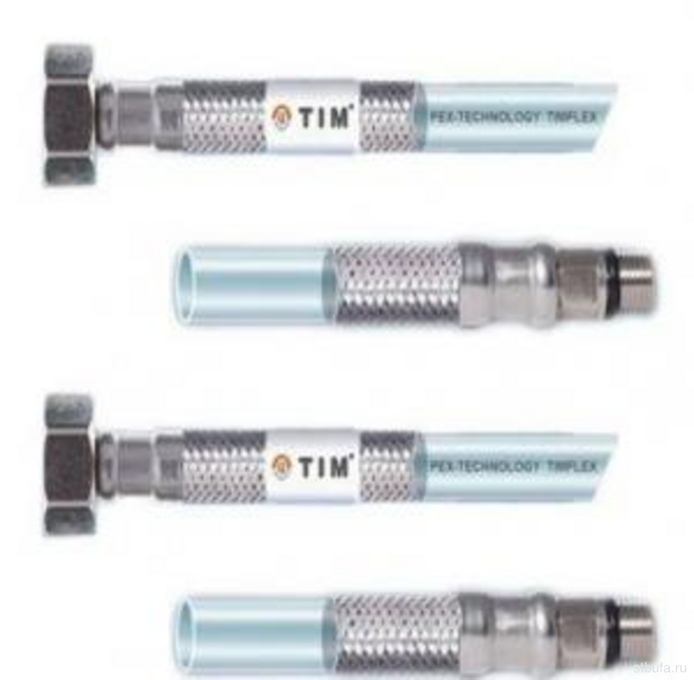 Гибкая подводка для воды с внутренним шлангом из PEX 1/2" г/г-80см TiM
