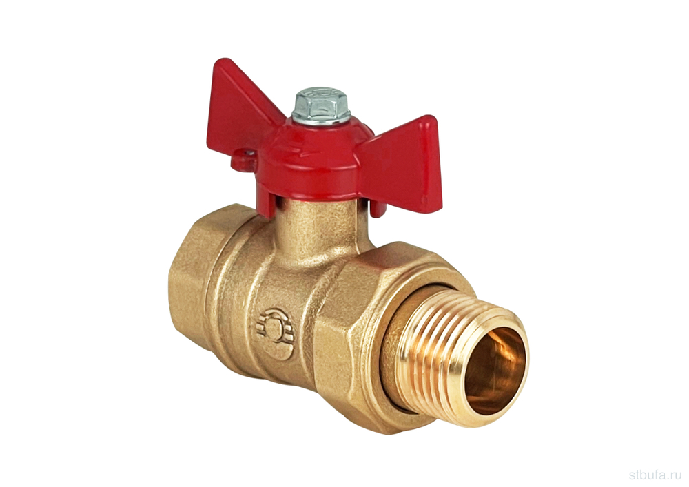 Кран шар.латунный DeltaPro для воды АМЕРИКАНКА 1/2" ВР/НР бабочка, VALFEX 11Б27фт1М (80/20)