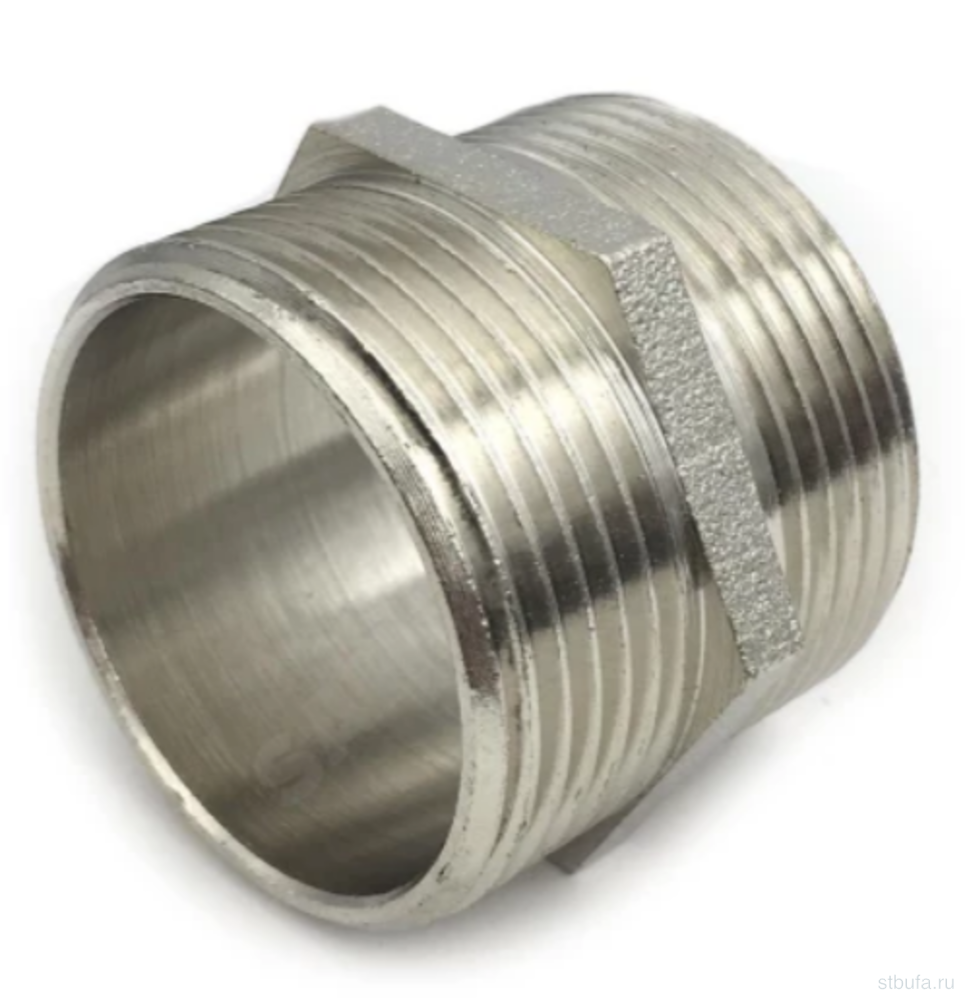 Ниппель 1 1/4'' наруж ЛАТ/НИКЕЛЬ Ду32 SantechSystems (20)
