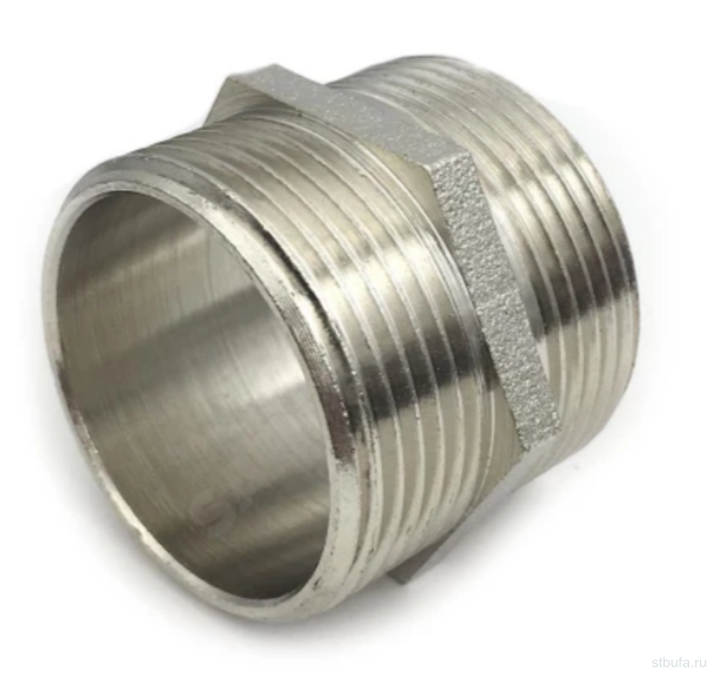 Ниппель 1 1/2'' наруж ЛАТ/НИКЕЛЬ Ду40 SantechSystems (5)