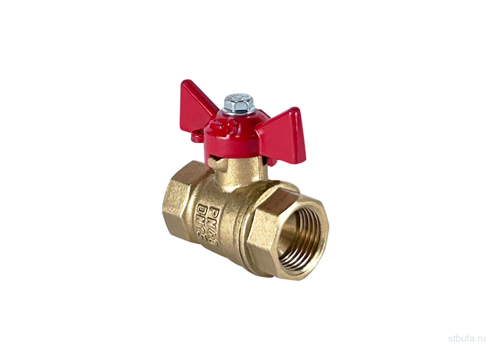 Кран шаровой латунный DeltaPro для ВОДЫ 1 " ВР/ВР бабочка, VALFEX 11Б27фт1М (48/12)