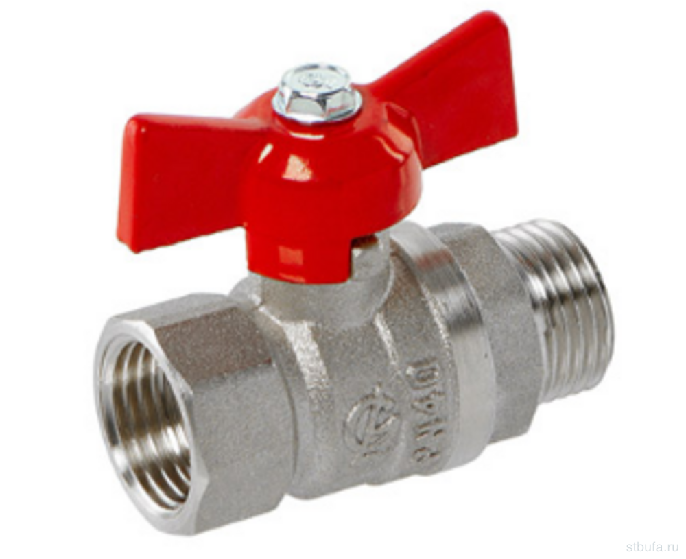 Кран шаровой 1/2" г/ш бабочка Стандарт НИКЕЛЬ 231 DN15 PN40 ГАЛЛОП (60)