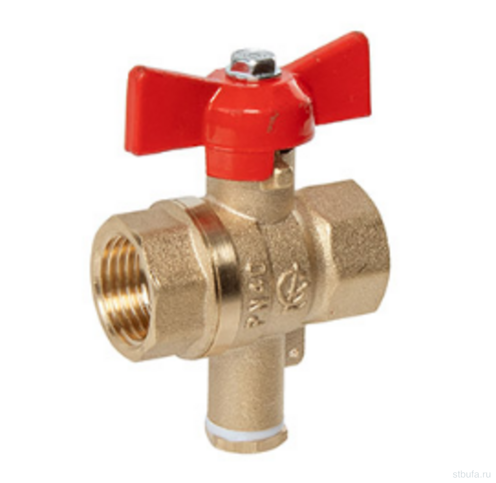 Кран шаровой 1/2" г/г бабочка Стандарт с КУРКОМ 234 DN15 PN40 М10*1 ГАЛЛОП (50)
