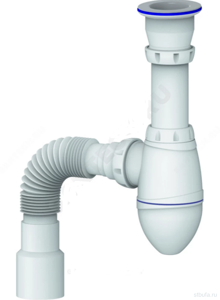 Сифон для умыв. бут 1 1/2"X40 с гофрой 40Х40/50, пластик/сетка UNICORN А220Р