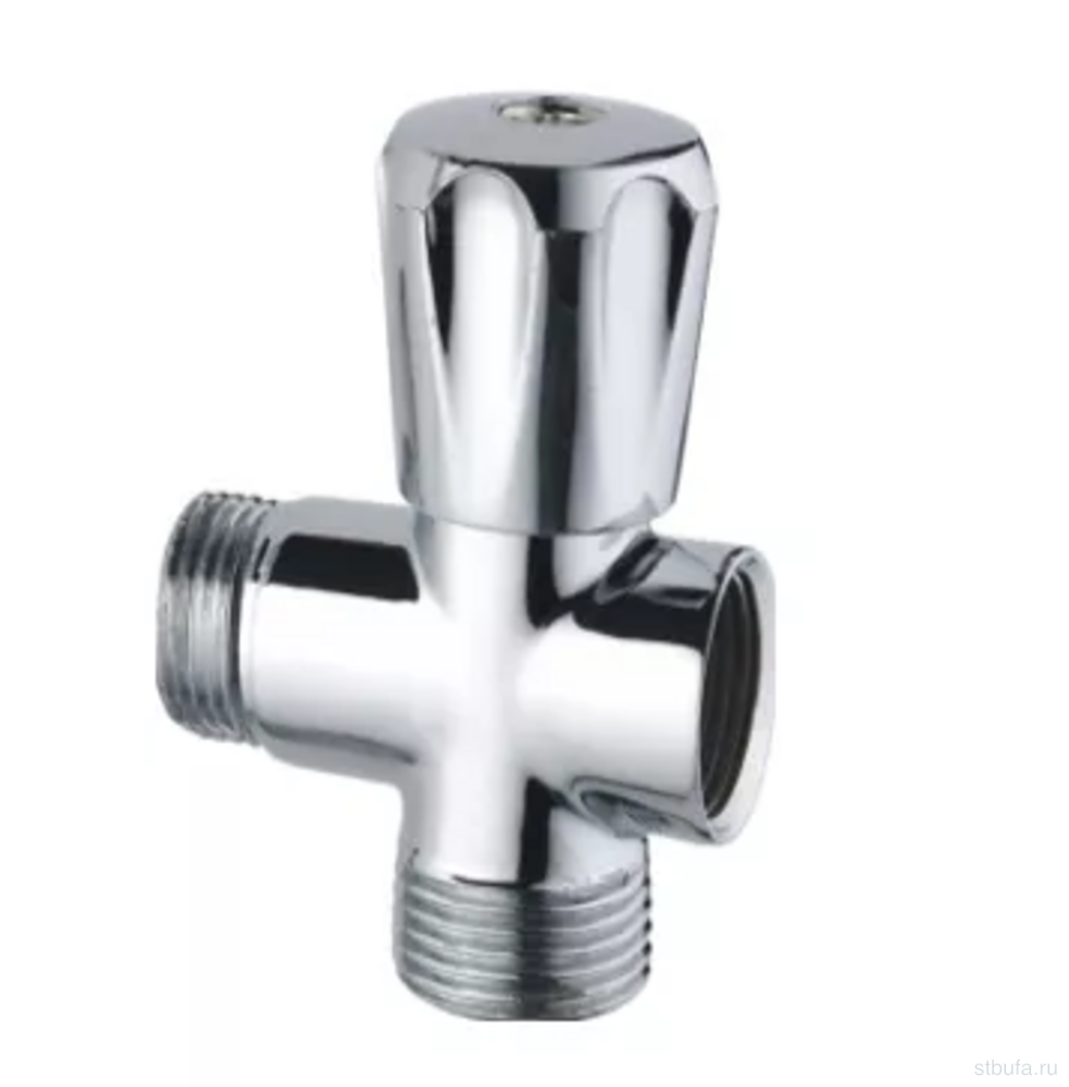 Вентиль-тройник бытовой 1/2" *3/4" * 1/2" (хром) TIM (1/50)